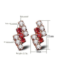Load image into Gallery viewer, 1 Pair Of 18 k Gold Irregular Geometrical Sterling Silver Crystal Stud Earring For Women, 21*9 mm - Mega Discount Store Ghana
