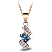Load image into Gallery viewer, 18k Gold Plated Irregular Geometry Crystal Pendant Necklace For Female, 43*13 mm(blue) - Mega Discount Store Ghana