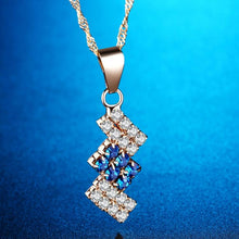 Load image into Gallery viewer, 18k Gold Plated Irregular Geometry Crystal Pendant Necklace For Female, 43*13 mm(blue) - Mega Discount Store Ghana