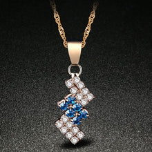 Load image into Gallery viewer, 18k Gold Plated Irregular Geometry Crystal Pendant Necklace For Female, 43*13 mm(blue) - Mega Discount Store Ghana