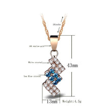 Load image into Gallery viewer, 18k Gold Plated Irregular Geometry Crystal Pendant Necklace For Female, 43*13 mm(blue) - Mega Discount Store Ghana