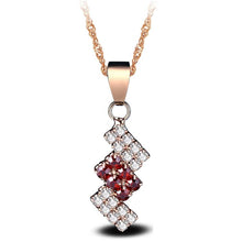 Load image into Gallery viewer, 18k Gold Plated Irregular Geometry Crystal Pendant Necklace For Female, 43*13 mm(red) - Mega Discount Store Ghana