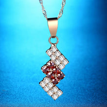 Load image into Gallery viewer, 18k Gold Plated Irregular Geometry Crystal Pendant Necklace For Female, 43*13 mm(red) - Mega Discount Store Ghana