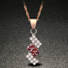 Load image into Gallery viewer, 18k Gold Plated Irregular Geometry Crystal Pendant Necklace For Female, 43*13 mm(red) - Mega Discount Store Ghana