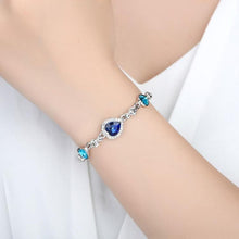 Load image into Gallery viewer, Heart-shaped Zircon Elegant And Romantic Women Crystal Bracelet With Artificial Diamond(Blue) - Mega Discount Store Ghana