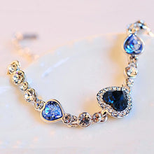 Load image into Gallery viewer, Heart-shaped Zircon Elegant And Romantic Women Crystal Bracelet With Artificial Diamond(Blue) - Mega Discount Store Ghana