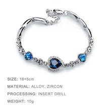 Load image into Gallery viewer, Heart-shaped Zircon Elegant And Romantic Women Crystal Bracelet With Artificial Diamond(Blue) - Mega Discount Store Ghana