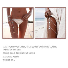 Load image into Gallery viewer, Hot Sexy Chic Leg Tassel Chains Coins Pendant Crossover Harness Waist Belt Chain(Silver) - Mega Discount Store Ghana
