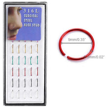 Load image into Gallery viewer, 40 PCS Color Mixed titanium steel Fashion Nose Circle Rings Inner Diameter: 9 mm(Colour) - Mega Discount Store Ghana