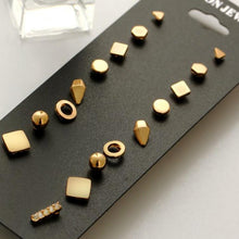 Load image into Gallery viewer, 9 Pair Sets Assorted Multiple Stud Earrings Jewelry Set With Card For Women And Girls - Mega Discount Store Ghana