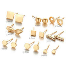 Load image into Gallery viewer, 9 Pair Sets Assorted Multiple Stud Earrings Jewelry Set With Card For Women And Girls - Mega Discount Store Ghana