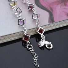 Load image into Gallery viewer, Hollow Checkered Colorful Rhinestone Fashion Silver Bracelet(Silver) - Mega Discount Store Ghana