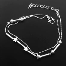 Load image into Gallery viewer, Fashion Jewelry Double Powder Beads and Stars Silver Plated Anklets(Silver) - Mega Discount Store Ghana
