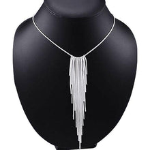 Load image into Gallery viewer, Ladies Silver Plated Wicker Draped Texture Snake Bone Necklace(Silver) - Mega Discount Store Ghana