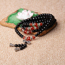 Load image into Gallery viewer, Obsidian Crystal-like Buddhist Rosary Bracelets(Black) - Mega Discount Store Ghana