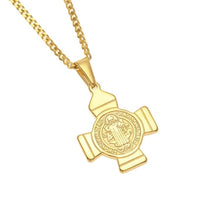 Load image into Gallery viewer, Saint Benedict Jesus Cross Exorcist Saint Pendant Necklace(Gold) - Mega Discount Store Ghana
