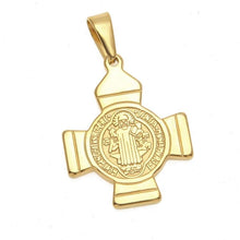 Load image into Gallery viewer, Saint Benedict Jesus Cross Exorcist Saint Pendant Necklace(Gold) - Mega Discount Store Ghana