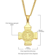 Load image into Gallery viewer, Saint Benedict Jesus Cross Exorcist Saint Pendant Necklace(Gold) - Mega Discount Store Ghana