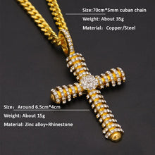 Load image into Gallery viewer, Original Western Trend Cross Pendant Cuban Chain(Gold Cuban chain) - Mega Discount Store Ghana