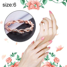 Load image into Gallery viewer, Simple Stylish Ladies Full Rhinestone Twist Modelling Ring [Rose Gold] - Mega Discount Store Ghana