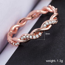Load image into Gallery viewer, Simple Stylish Ladies Full Rhinestone Twist Modelling Ring [Rose Gold] - Mega Discount Store Ghana