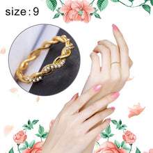 Load image into Gallery viewer, Simple Stylish Ladies Full Rhinestone Twist Modelling Ring (Gold) - Mega Discount Store Ghana