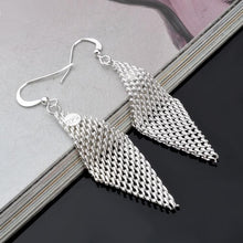 Load image into Gallery viewer, Fashion Queen Temperament Rhombus Mesh Earrings(Silver) - Mega Discount Store Ghana