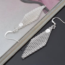 Load image into Gallery viewer, Fashion Queen Temperament Rhombus Mesh Earrings(Silver) - Mega Discount Store Ghana