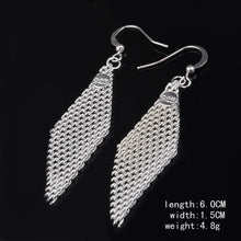 Load image into Gallery viewer, Fashion Queen Temperament Rhombus Mesh Earrings(Silver) - Mega Discount Store Ghana