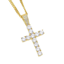 Load image into Gallery viewer, Hip Hop Claw Set Premium Zircon Cross Pendant Necklace(Gold) - Mega Discount Store Ghana