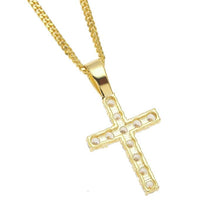 Load image into Gallery viewer, Hip Hop Claw Set Premium Zircon Cross Pendant Necklace(Gold) - Mega Discount Store Ghana