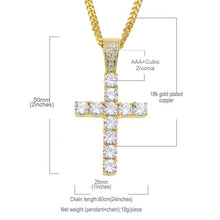 Load image into Gallery viewer, Hip Hop Claw Set Premium Zircon Cross Pendant Necklace(Gold) - Mega Discount Store Ghana