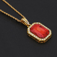 Load image into Gallery viewer, Hip Hop Mini Rhinestone Colorful Pendant Twist Necklace (Gold and Red) - Mega Discount Store Ghana