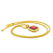 Load image into Gallery viewer, Hip Hop Mini Rhinestone Colorful Pendant Twist Necklace (Gold and Red) - Mega Discount Store Ghana