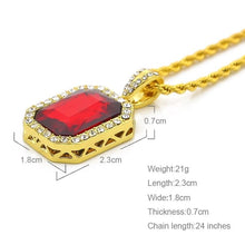 Load image into Gallery viewer, Hip Hop Mini Rhinestone Colorful Pendant Twist Necklace (Gold and Red) - Mega Discount Store Ghana