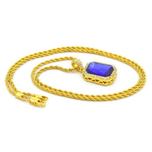 Load image into Gallery viewer, Hip Hop Mini Rhinestone Colorful Pendant Twist Necklace (Gold and Blue) - Mega Discount Store Ghana