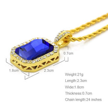 Load image into Gallery viewer, Hip Hop Mini Rhinestone Colorful Pendant Twist Necklace (Gold and Blue) - Mega Discount Store Ghana
