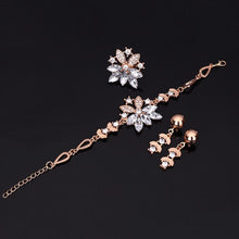 Load image into Gallery viewer, 4 PCS Fashion Diamond-shape Leaves Flowers Necklaces Rings Bracelets Earrings Jewelry Set(White) - Mega Discount Store Ghana