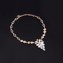 Load image into Gallery viewer, 4 PCS Fashion Diamond-shape Leaves Flowers Necklaces Rings Bracelets Earrings Jewelry Set(White) - Mega Discount Store Ghana
