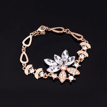 Load image into Gallery viewer, 4 PCS Fashion Diamond-shape Leaves Flowers Necklaces Rings Bracelets Earrings Jewelry Set(White) - Mega Discount Store Ghana