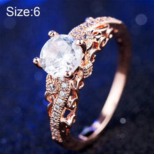 Load image into Gallery viewer, Fashion Micro-inlaid Zircon Engagement Ring Queen Aristocratic Temperament Couple Ring (Rose Gold) - Mega Discount Store Ghana
