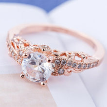 Load image into Gallery viewer, Fashion Micro-inlaid Zircon Engagement Ring Queen Aristocratic Temperament Couple Ring (Rose Gold) - Mega Discount Store Ghana