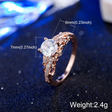 Load image into Gallery viewer, Fashion Micro-inlaid Zircon Engagement Ring Queen Aristocratic Temperament Couple Ring (Rose Gold) - Mega Discount Store Ghana