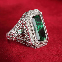 Load image into Gallery viewer, Ladies Natural Emerald Rhinestone Engagement Wedding Ring Party Queen Single Item (Silver+Emerald) - Mega Discount Store Ghana