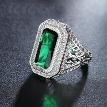 Load image into Gallery viewer, Ladies Natural Emerald Rhinestone Engagement Wedding Ring Party Queen Single Item (Silver+Emerald) - Mega Discount Store Ghana
