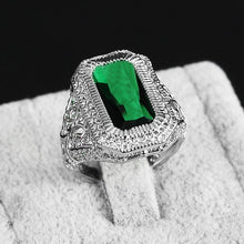 Load image into Gallery viewer, Ladies Natural Emerald Rhinestone Engagement Wedding Ring Party Queen Single Item (Silver+Emerald) - Mega Discount Store Ghana