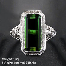 Load image into Gallery viewer, Ladies Natural Emerald Rhinestone Engagement Wedding Ring Party Queen Single Item (Silver+Emerald) - Mega Discount Store Ghana