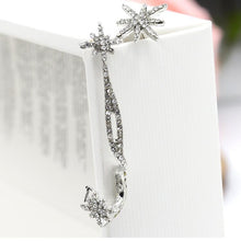 Load image into Gallery viewer, 1 Pair Ladies Simple Fashion Flash Asymmetrical Star Snowflake Ear Clips(Silver) - Mega Discount Store Ghana