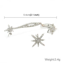 Load image into Gallery viewer, 1 Pair Ladies Simple Fashion Flash Asymmetrical Star Snowflake Ear Clips(Silver) - Mega Discount Store Ghana