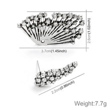 Load image into Gallery viewer, 1 PCS Women Diamond-shape Silver Flower Fan-sharped Asymmetric Stud Earrings - Mega Discount Store Ghana